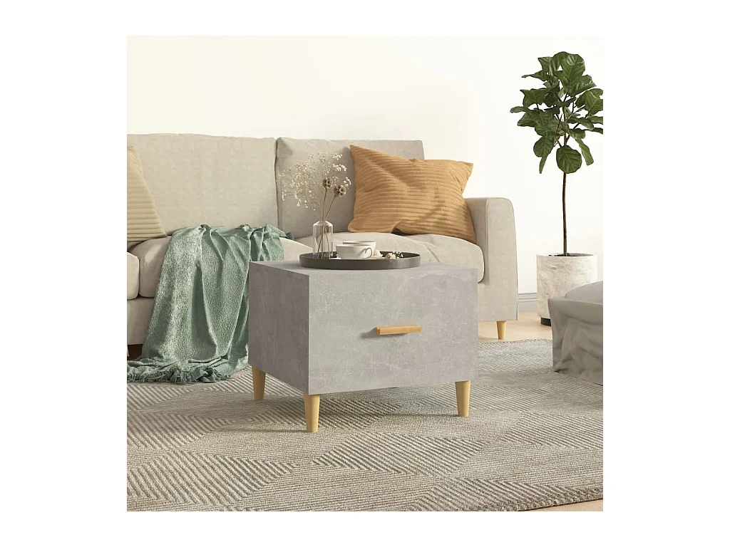 Table basse Gris béton 50x50x40 cm Bois d'ingénierie OFR74919 BonneVie Meuble