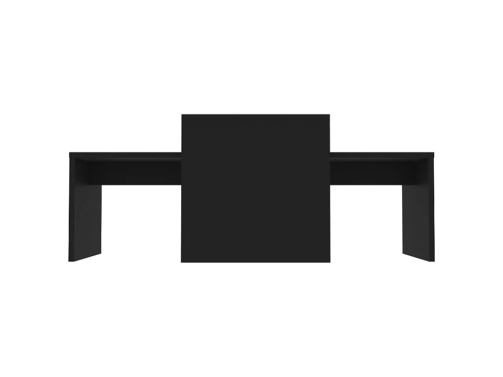 Conjunto mesas de centro 100x48x40 cm derivados madeira preto PT725222