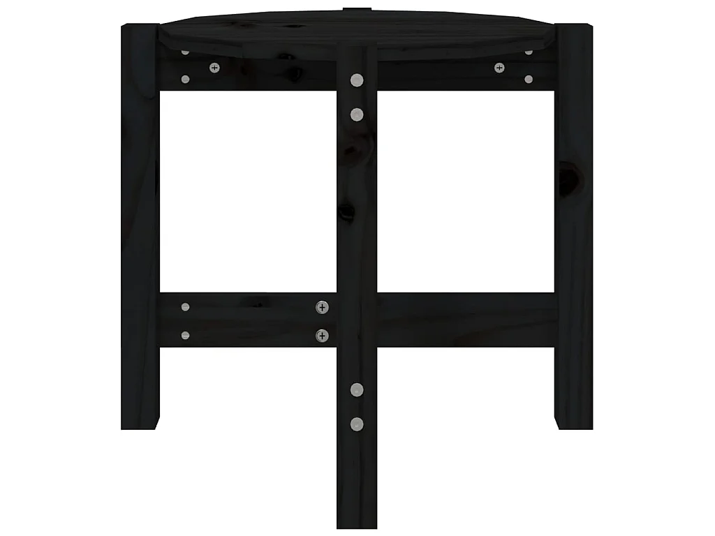 Mesa de centro Ø 52,5x45 cm madeira de pinho maciça preto PT126214