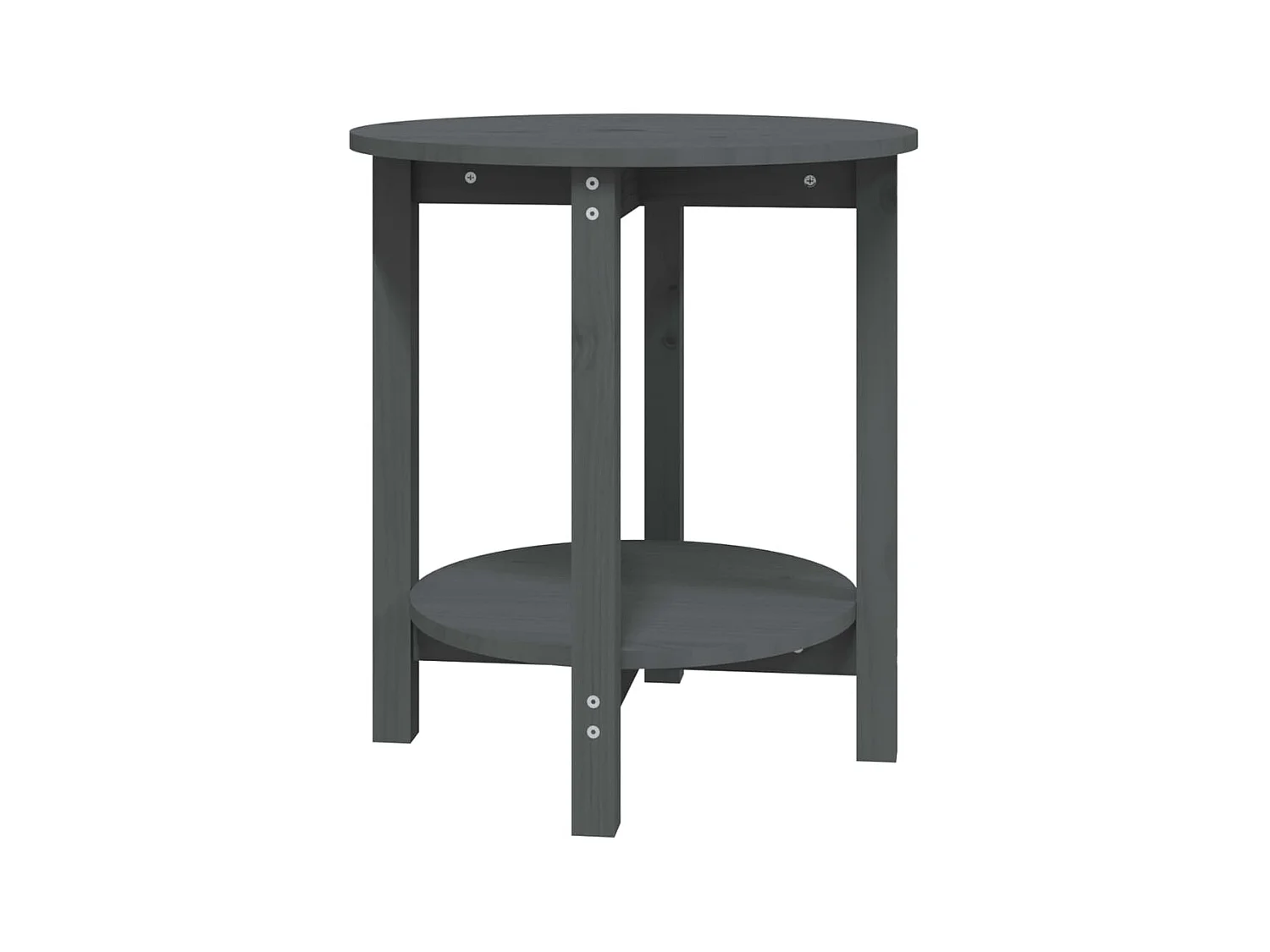 Mesa de centro de madera maciza de pino gris Ø55x60 cm ES37662