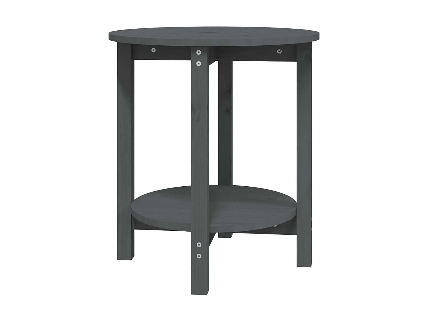 Table basse Gris Ø 55x60 cm Bois massif de pin OFR36295 BonneVie Meuble