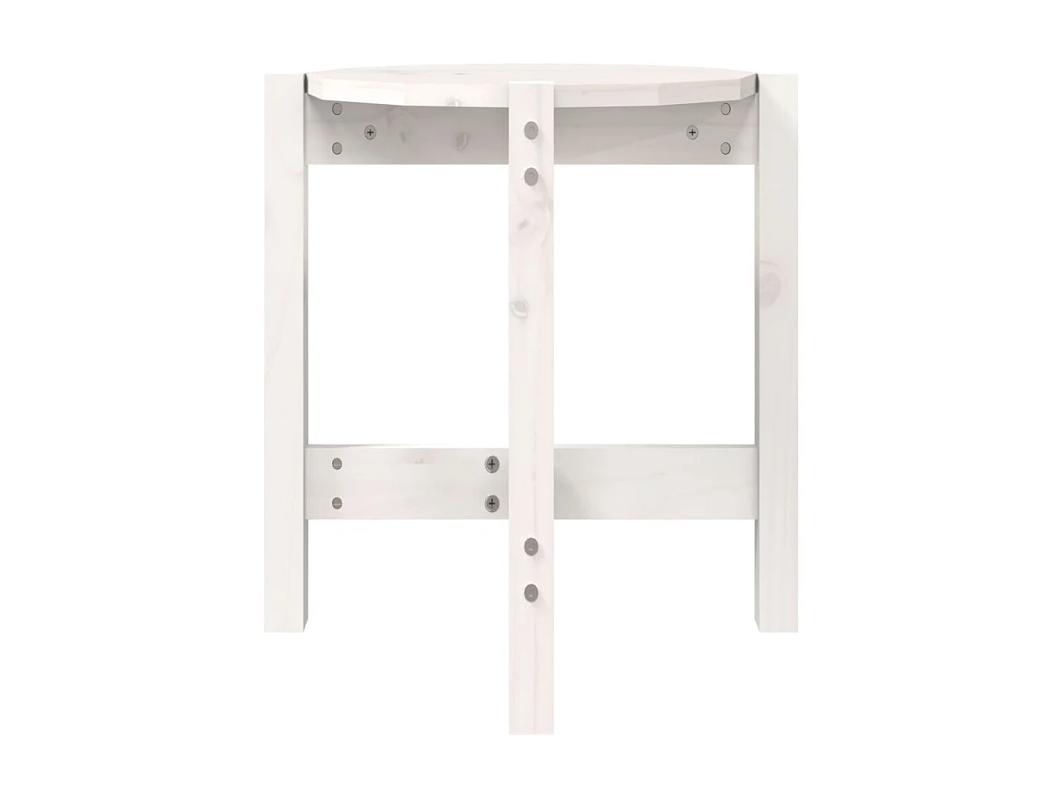 Table basse Blanc Ø 42,5x45 cm Bois massif de pin OFR78972 BonneVie Meuble