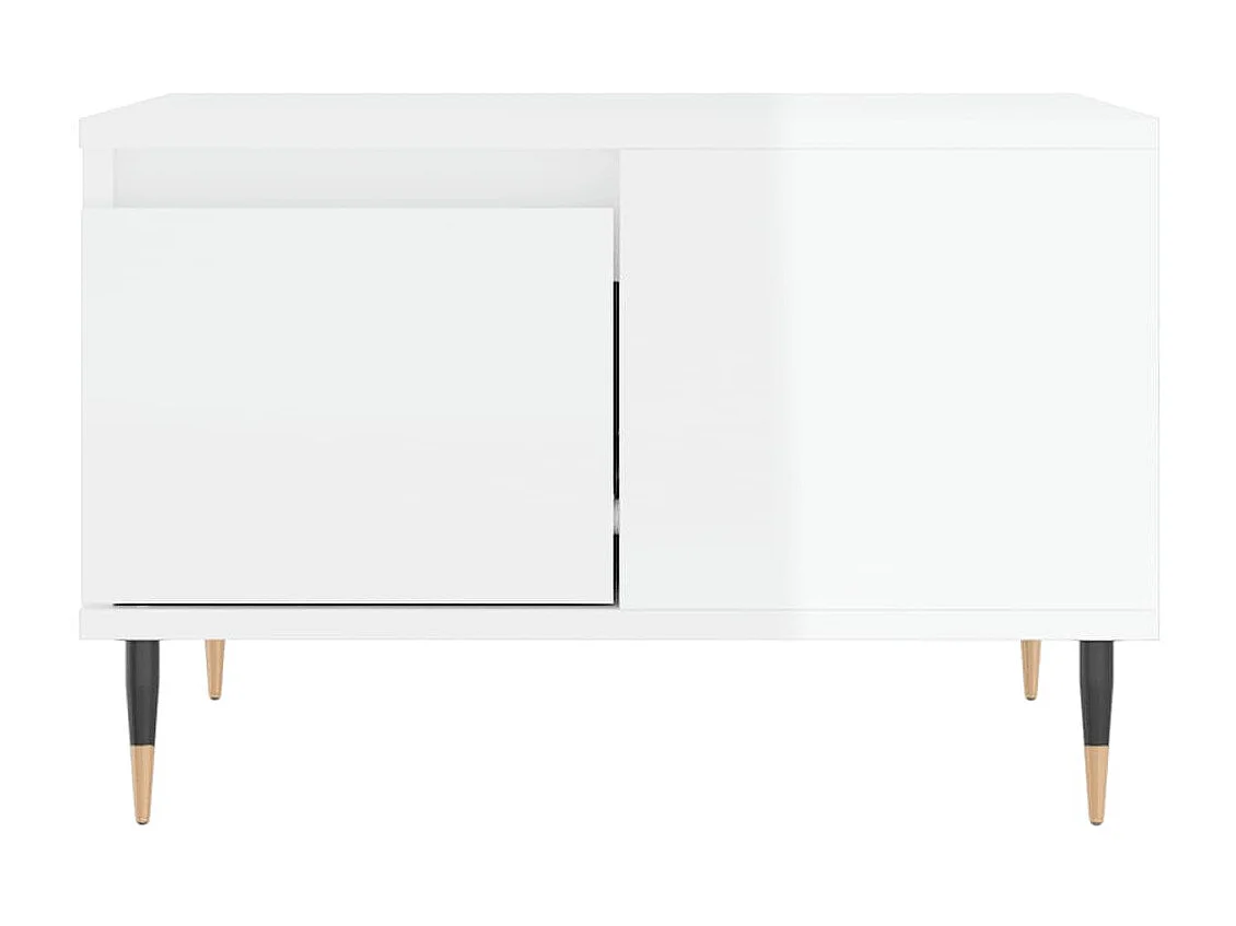 Mesa de centro 55x55x36,5 cm derivados madeira branco brilhante PT332635