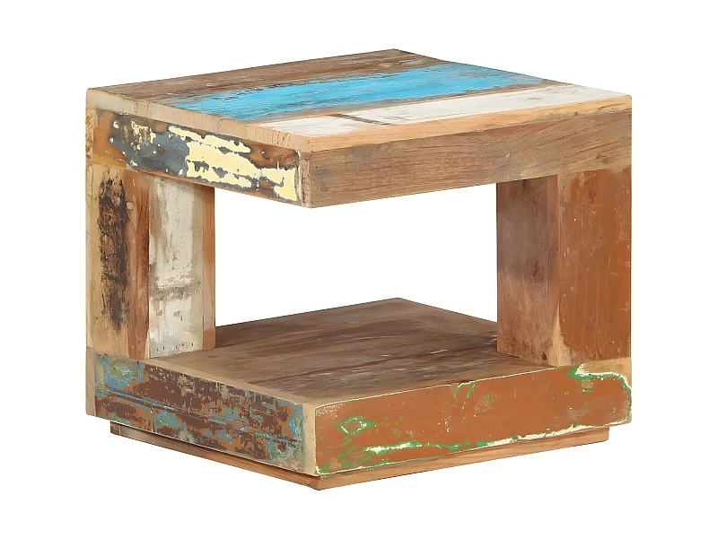 Table basse 45x45x40 cm Bois de récupération massif OFR54765 BonneVie Meuble