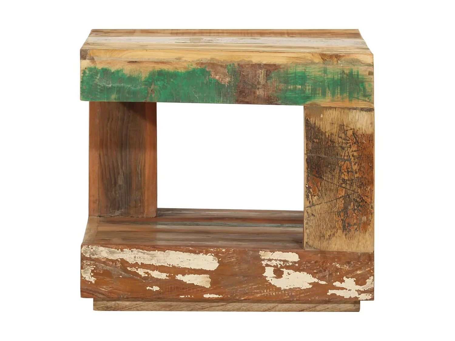 Table basse 45x45x40 cm Bois de récupération massif OFR54765 BonneVie Meuble