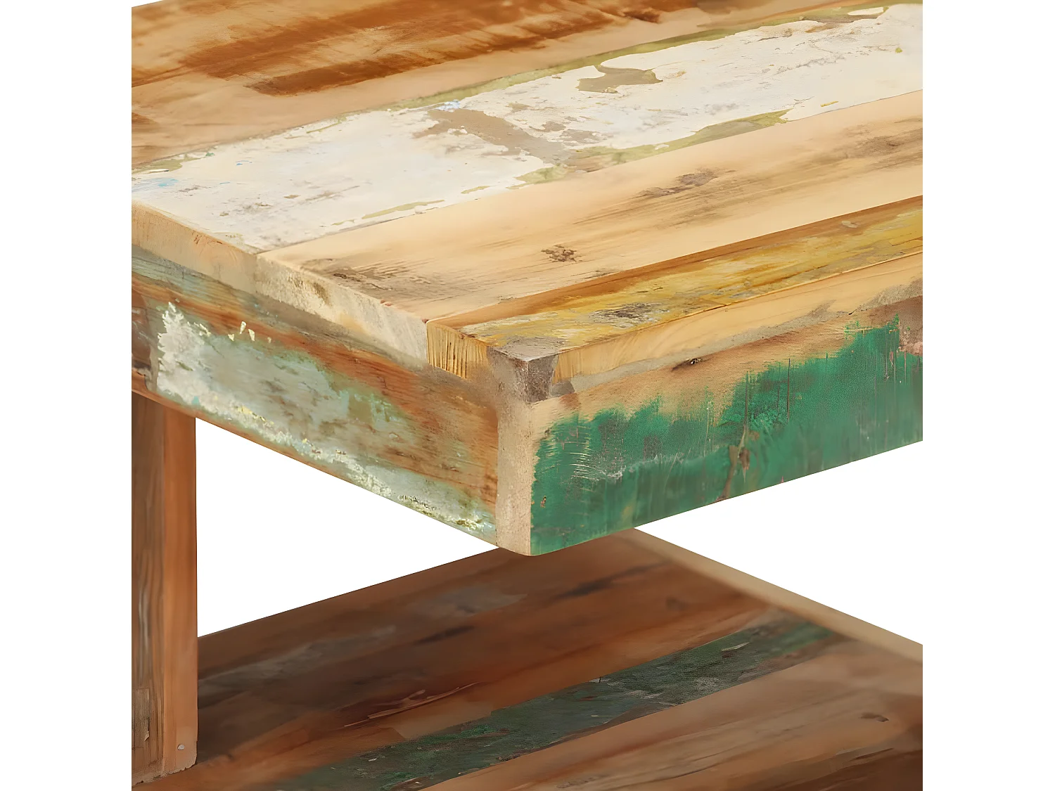 Table basse 45x45x40 cm Bois de récupération massif OFR54765 BonneVie Meuble