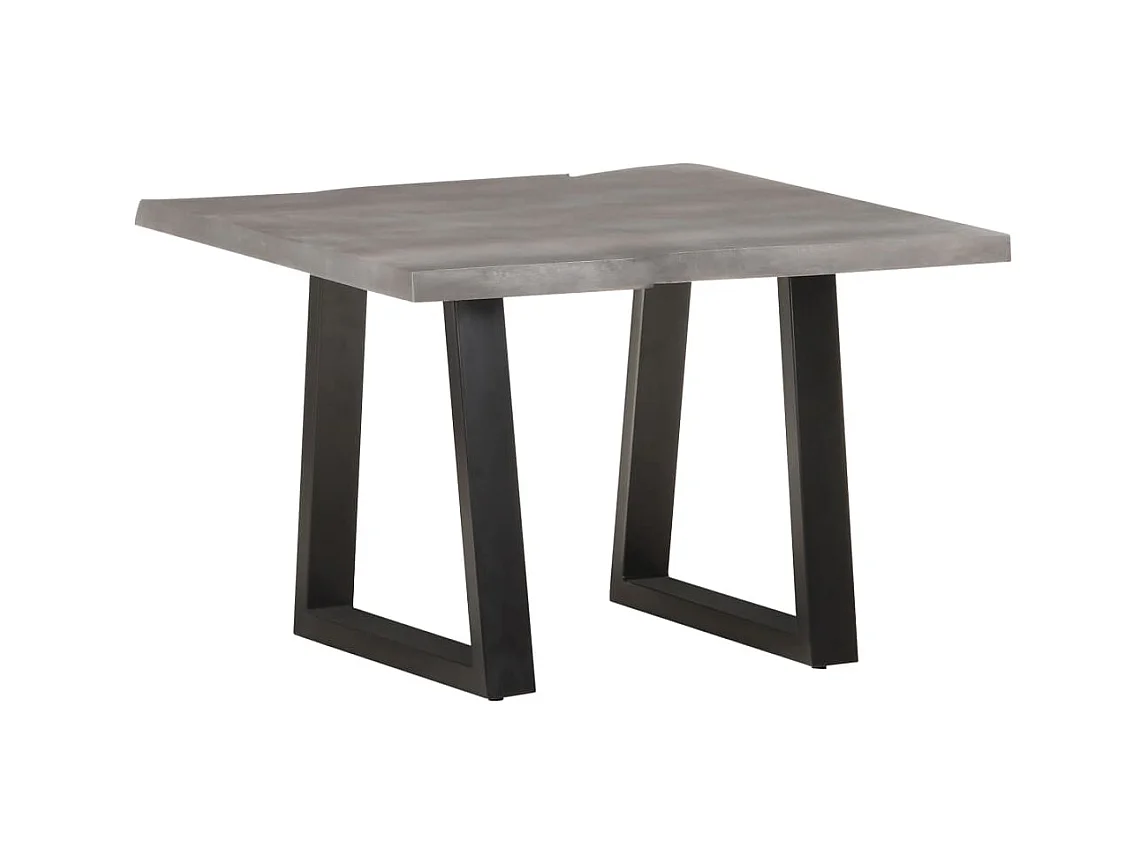 Table basse avec bord naturel 60x60x40 cm Bois d'acacia massif OFR15610 BonneVie Meuble