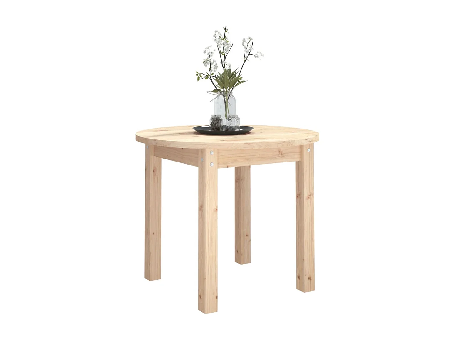 Table basse Ø 55x45 cm Bois massif de pin OFR78996 BonneVie Meuble