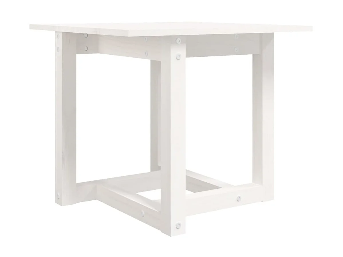 Table basse Blanc 50x50x45 cm Bois massif de pin OFR74884 BonneVie Meuble