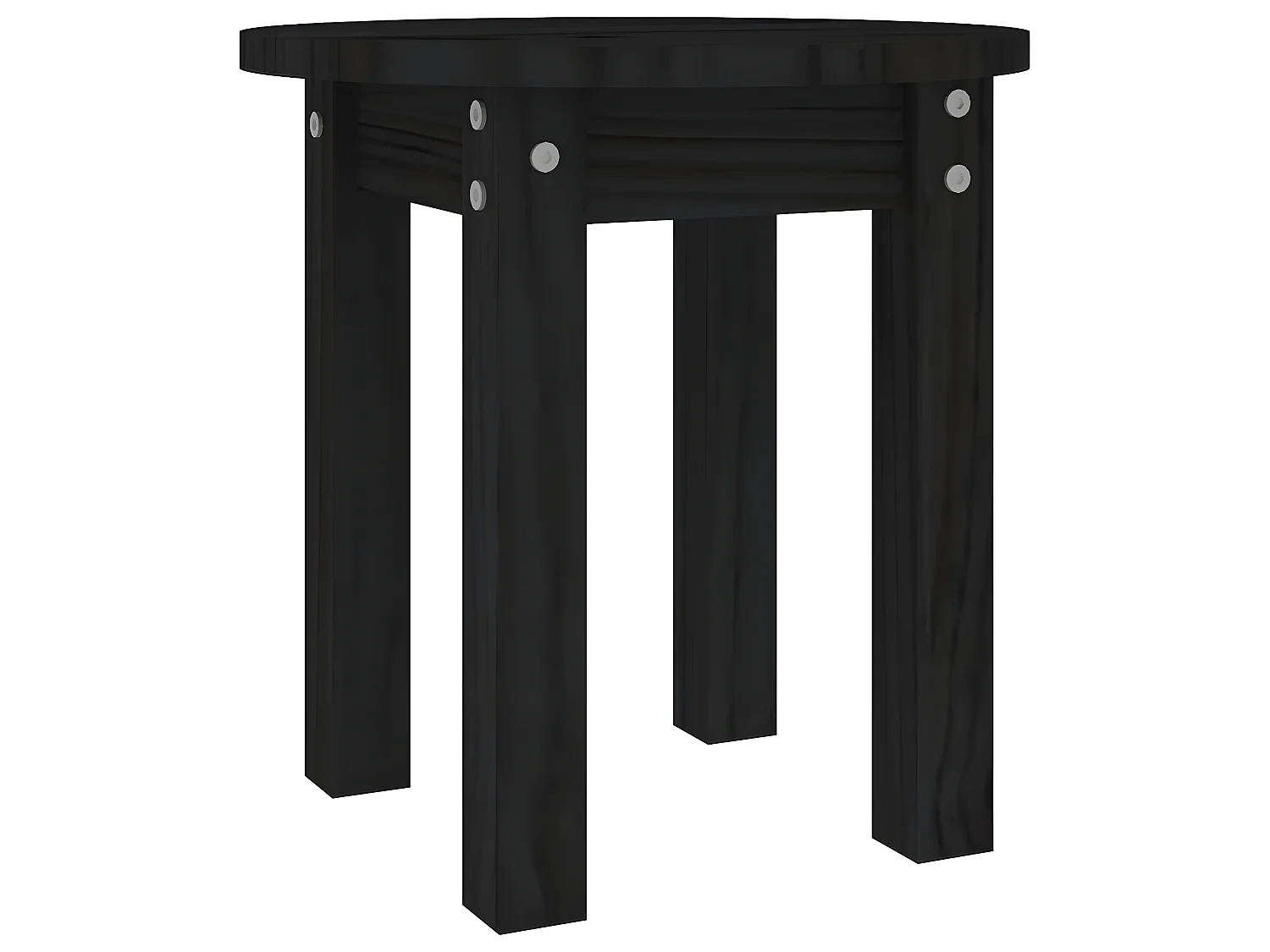 Table basse Noir Ø 35x35 cm Bois massif de pin OFR44419 BonneVie Meuble