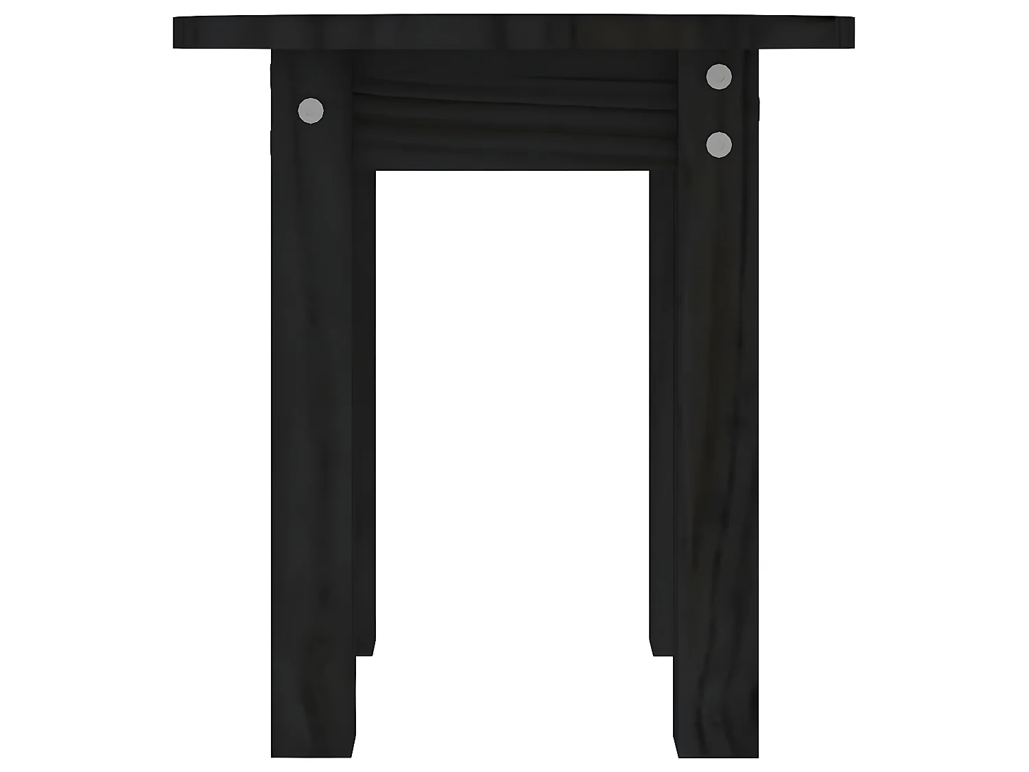 Table basse Noir Ø 35x35 cm Bois massif de pin OFR44419 BonneVie Meuble