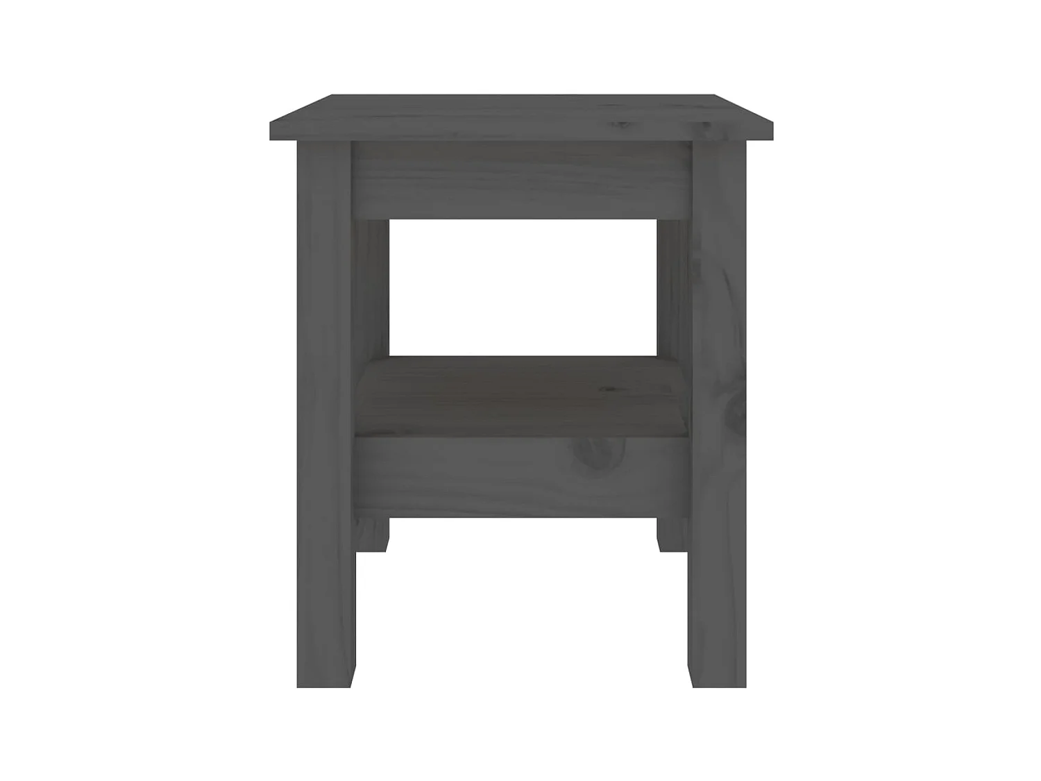 Mesa de centro de madera maciza de pino gris 35x35x40 cm ES33455