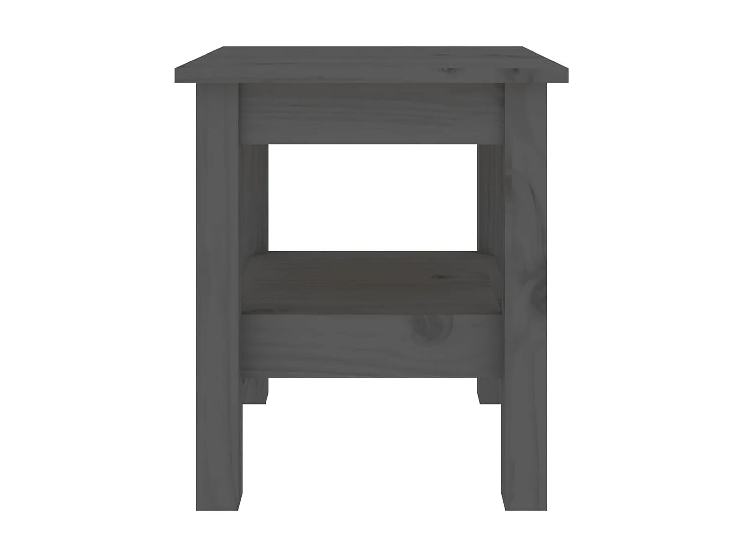 Table basse Gris 35x35x40 cm Bois massif de pin OFR71070 BonneVie Meuble