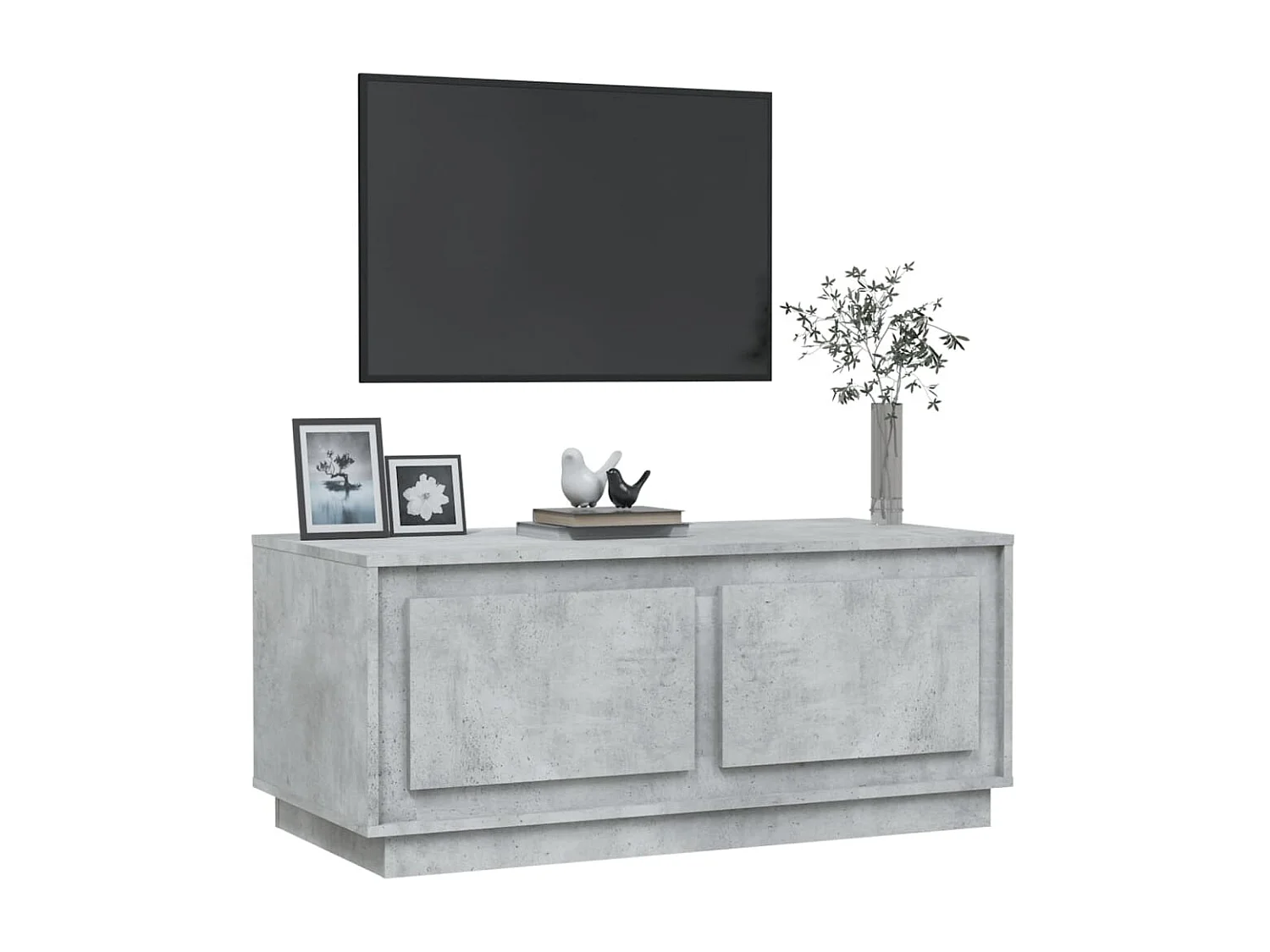 Table basse gris béton 102x50x44 cm bois d'ingénierie OFR89890 BonneVie Meuble