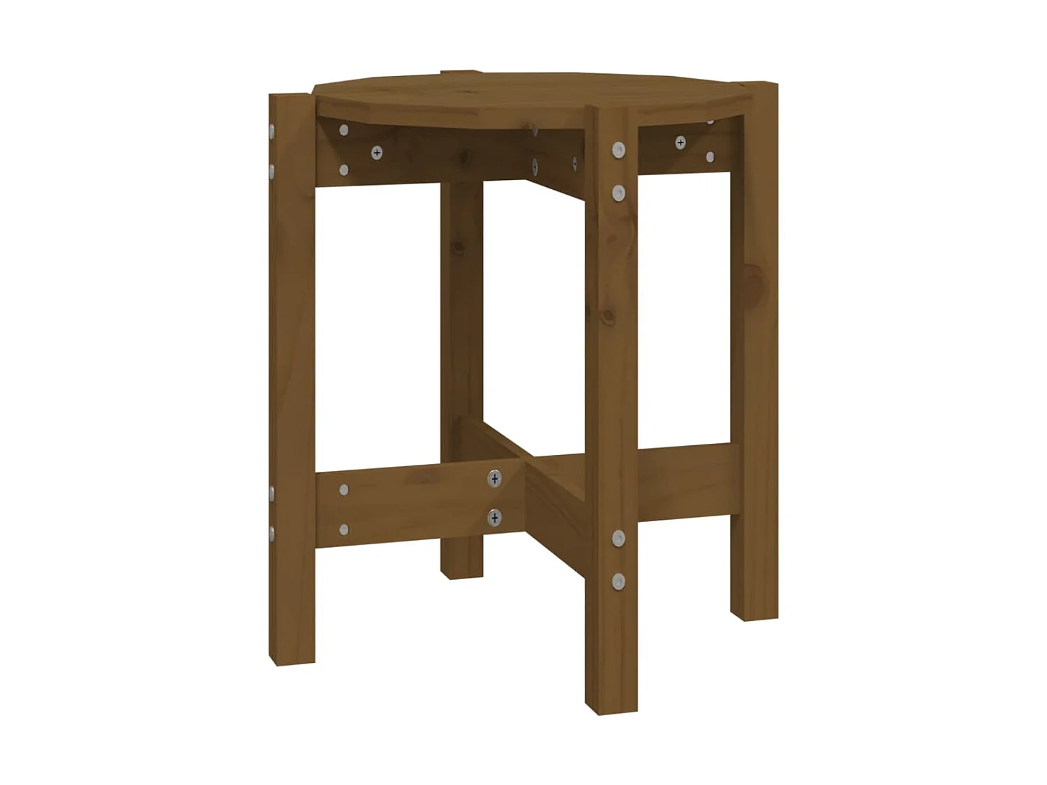 Table basse Marron miel Ø 42,5x45 cm Bois massif de pin OFR62087 BonneVie Meuble