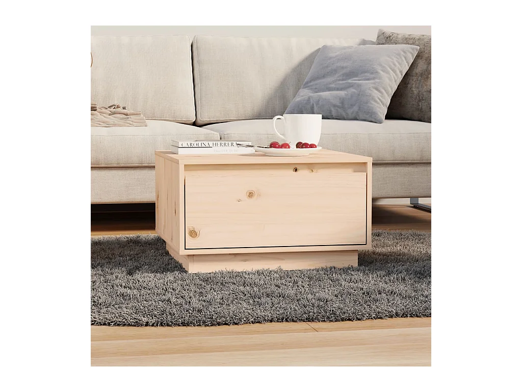 Table basse 55x56x32 cm Bois massif de pin OFR21952 BonneVie Meuble