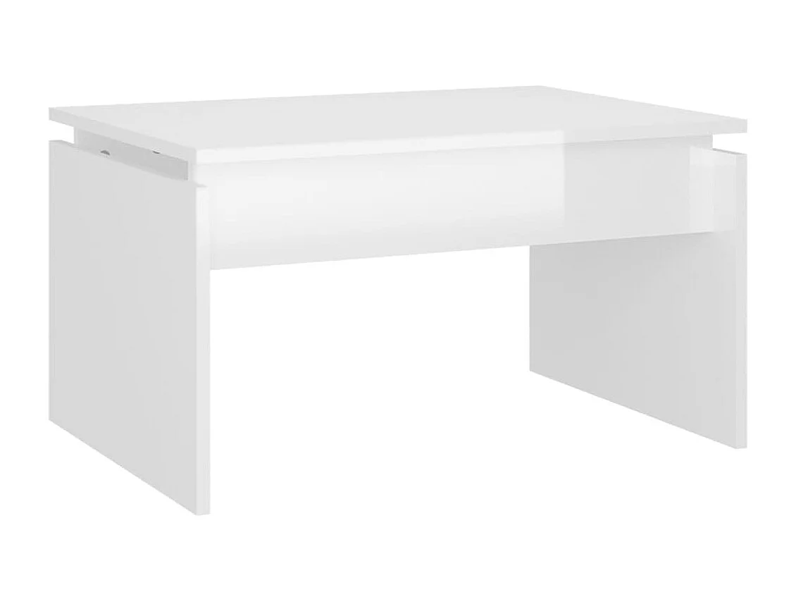 Table basse Blanc brillant 68x50x38 cm Aggloméré OFR61359 BonneVie Meuble