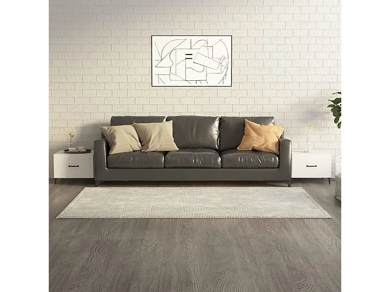 Mesas centro + pernas de metal 2pcs 50x50x40 m branco brilhante PT365850