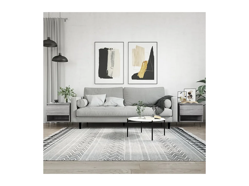 Tables basses 2 pcs sonoma gris 50x46x50 cm bois d'ingénierie OFR42855 BonneVie Meuble