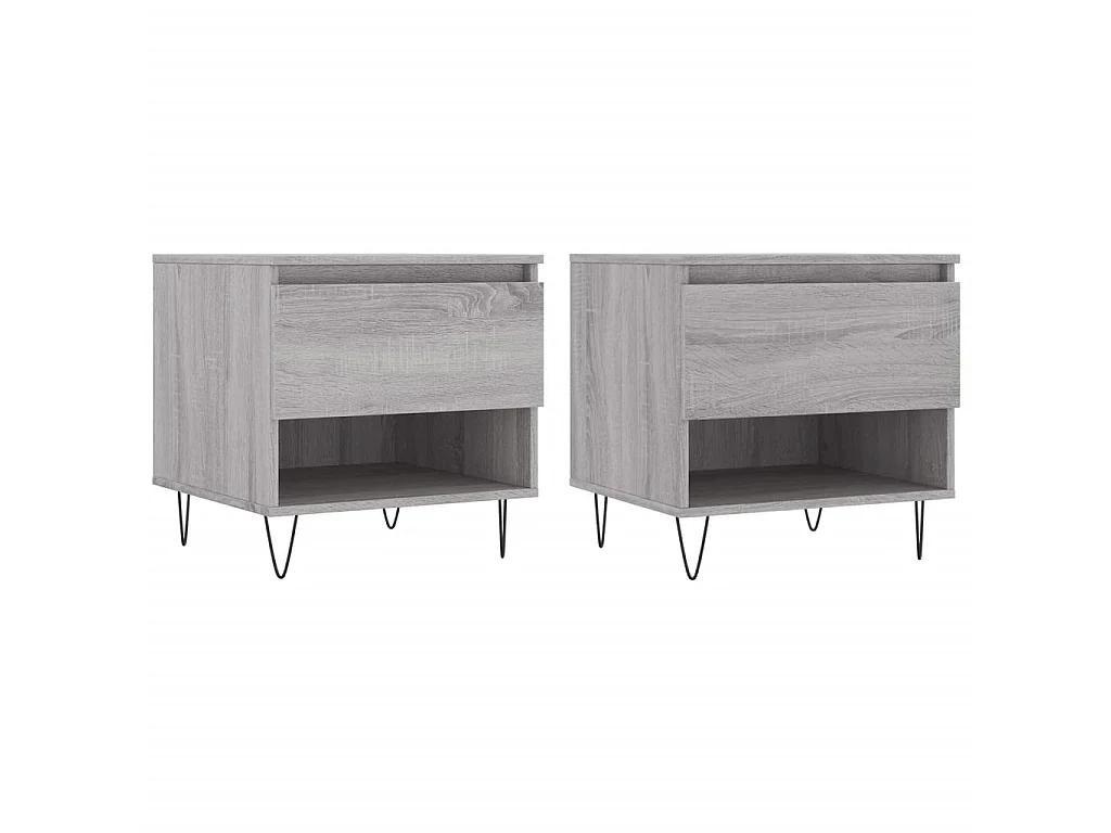 Tables basses 2 pcs sonoma gris 50x46x50 cm bois d'ingénierie OFR42855 BonneVie Meuble