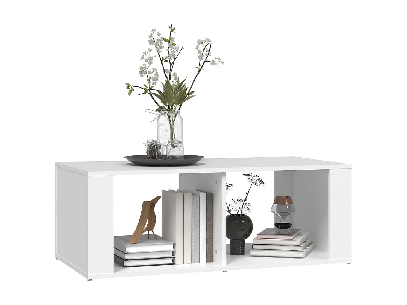 Mesa de centro madera contrachapada blanco 100x50x36 cm ES47791