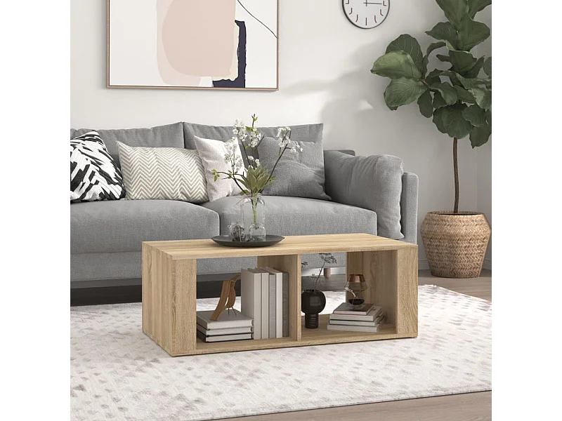 Table basse Chêne sonoma 100x50x36 cm Bois d'ingénierie OFR74106 BonneVie Meuble