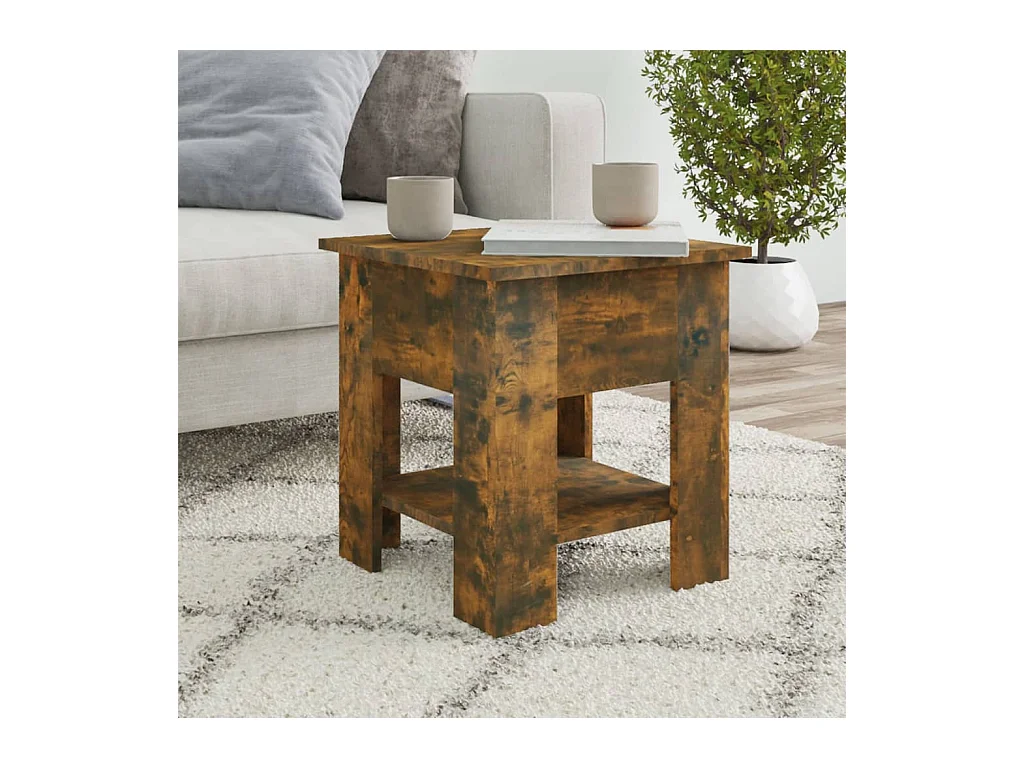 Table basse Chêne fumé 40x40x42 cm Bois d'ingénierie OFR92879 BonneVie Meuble