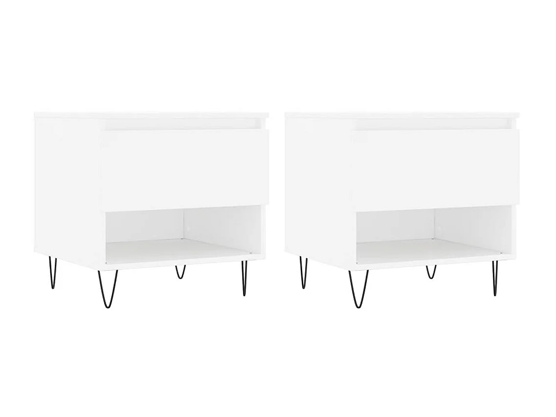 Mesas de centro 2 pcs 50x46x50 cm derivados de madeira branco PT584234