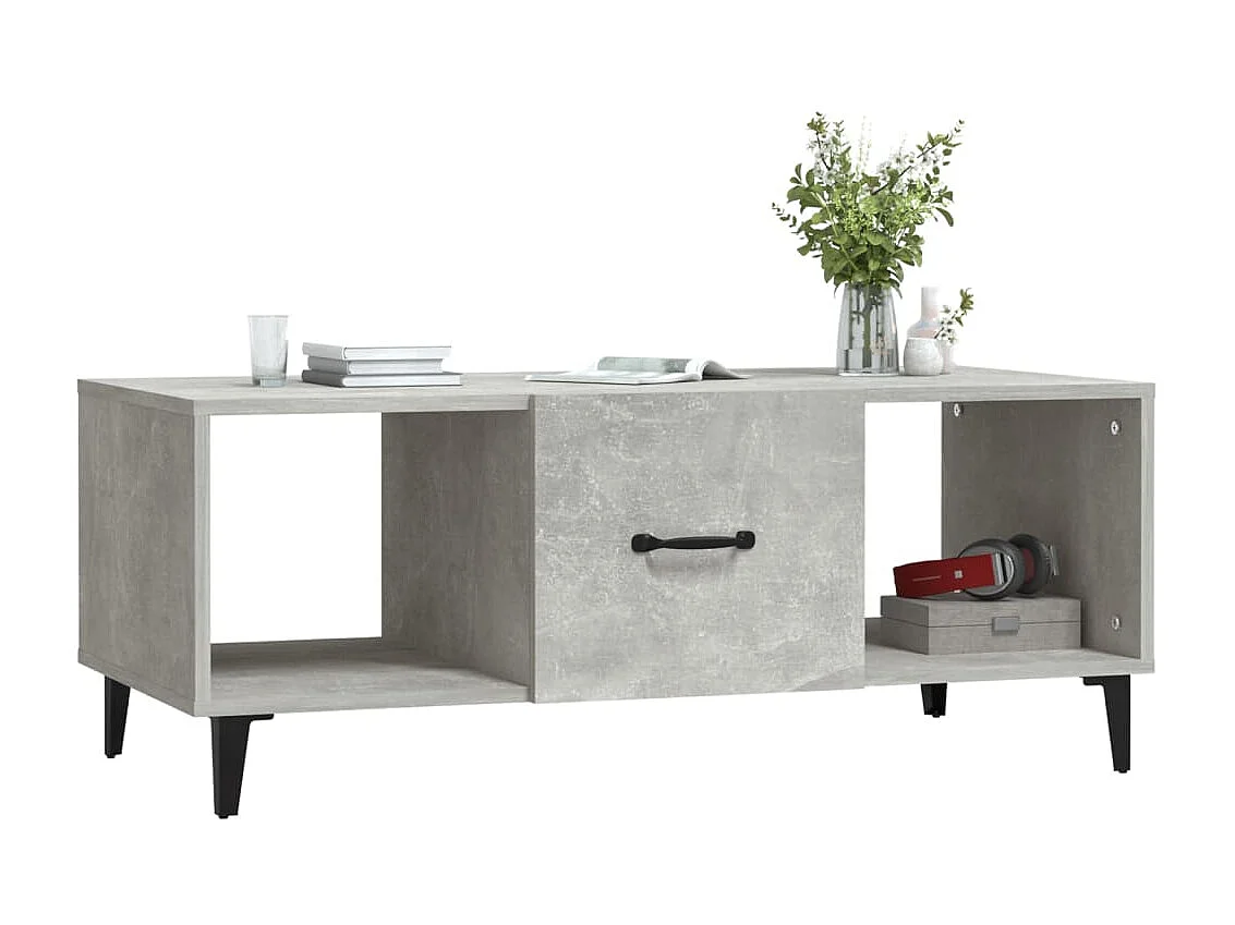 Table basse Gris béton 102x50x40 cm Bois d'ingénierie OFR67906 BonneVie Meuble