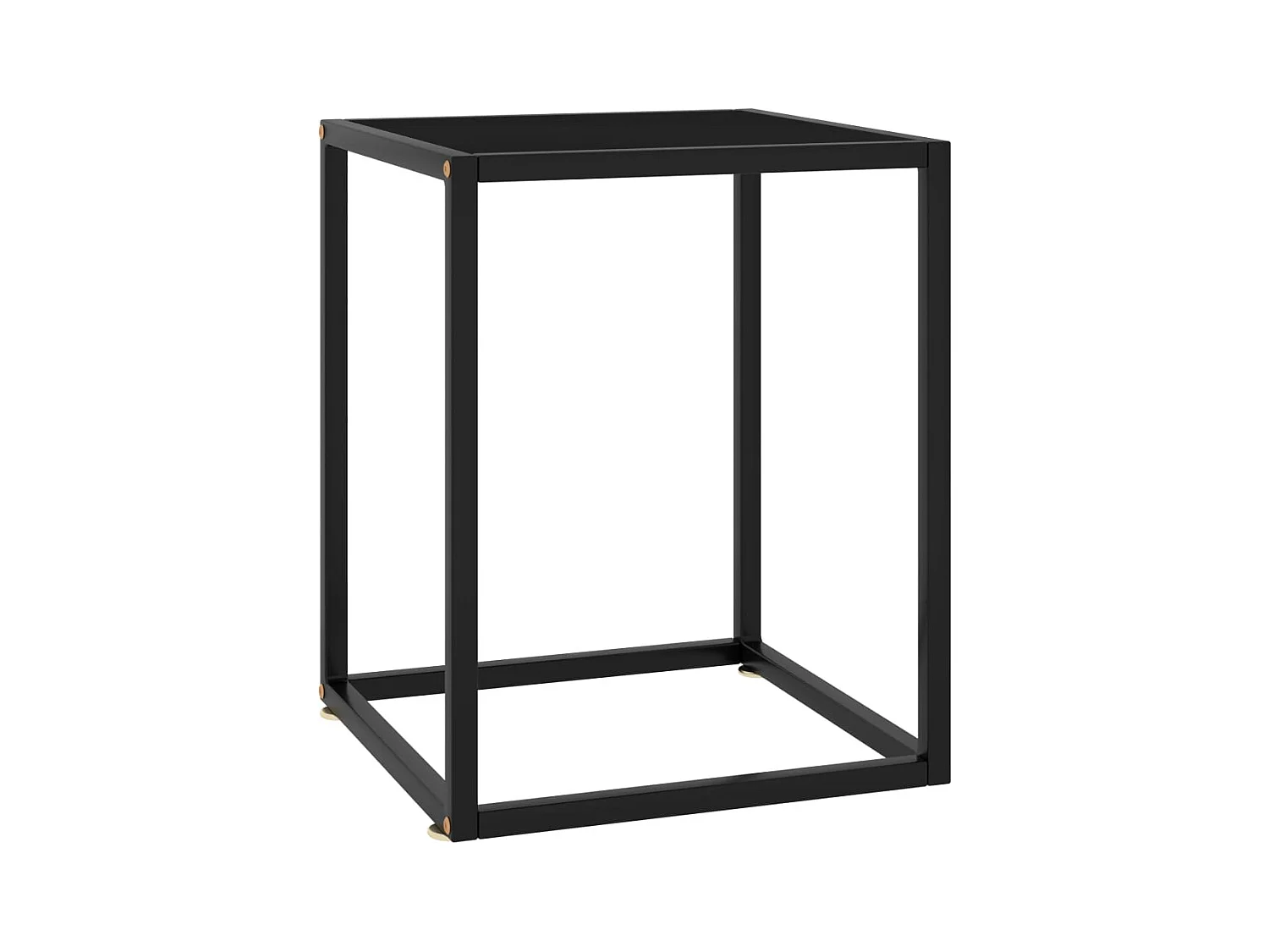 Table basse Noir avec verre noir 40x40x50 cm OFR33198 BonneVie Meuble