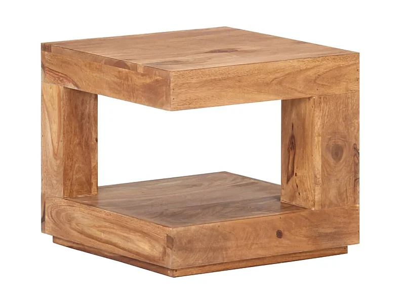 Mesa de centro de madera maciza de acacia 45x45x40 cm ES10916
