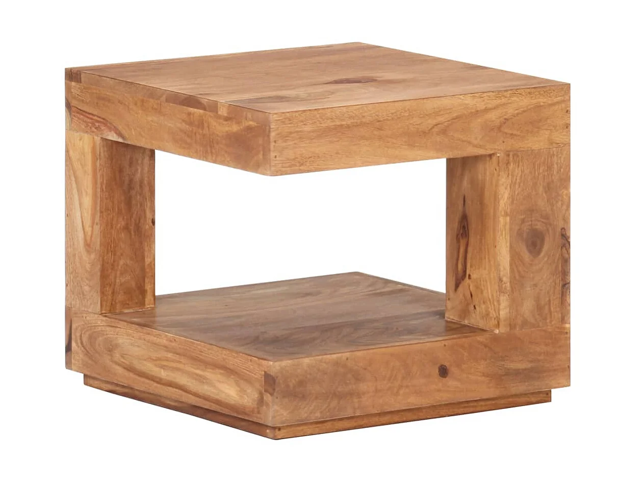 Table basse 45x45x40 cm Bois d'acacia massif OFR73428 BonneVie Meuble