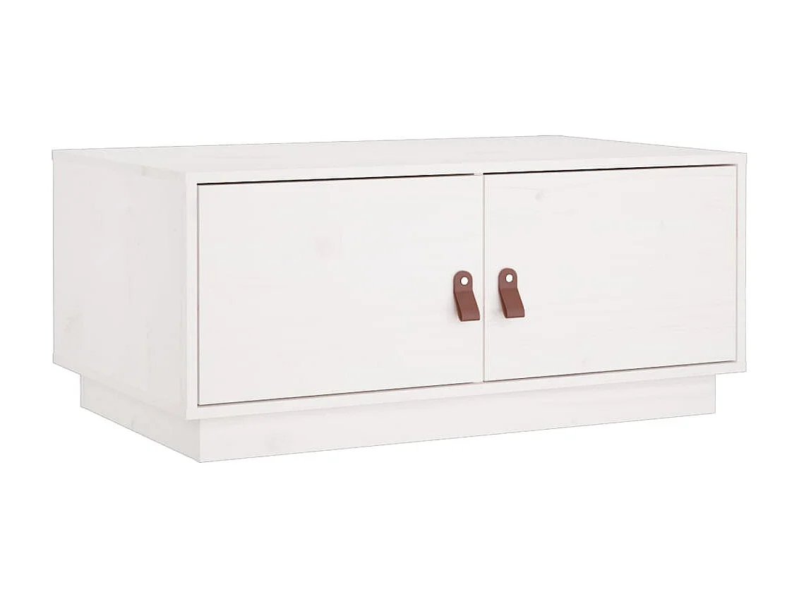 Mesa de centro 80x50x35 cm madeira de pinho maciça branco PT202998