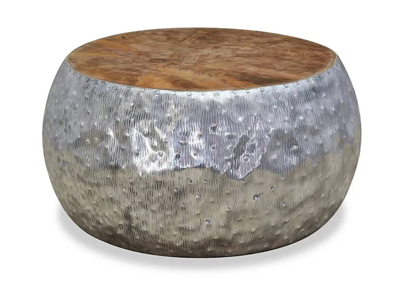 Salontafel 60x60x30 cm aluminium teakhout NL589267