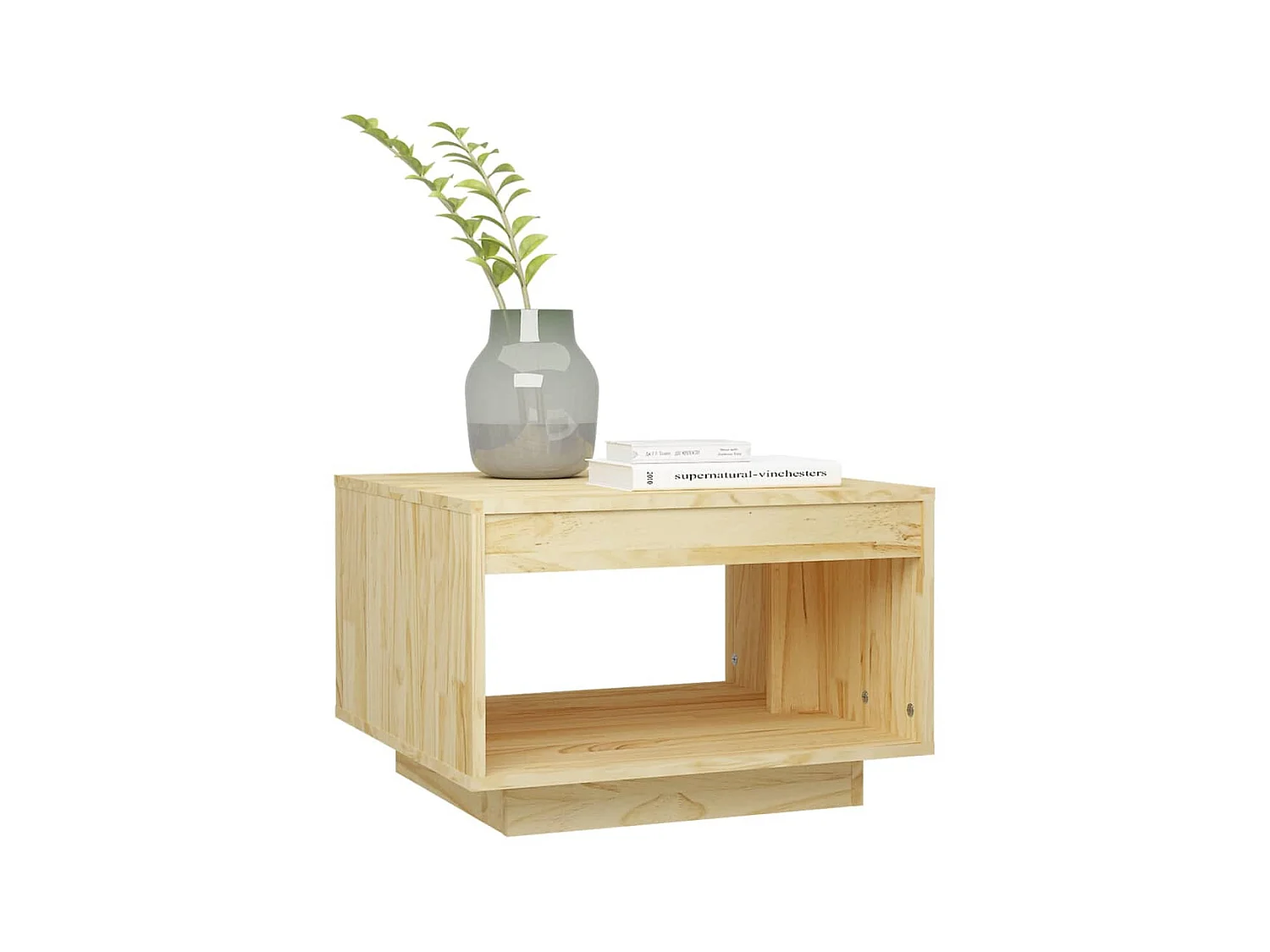 Mesa de centro de madera maciza de pino 50x50x33,5 cm ES26525