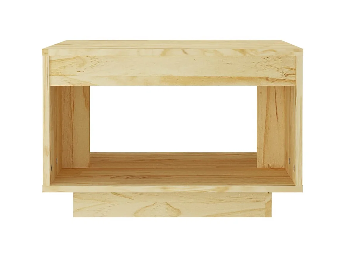 Mesa de centro de madera maciza de pino 50x50x33,5 cm ES26525