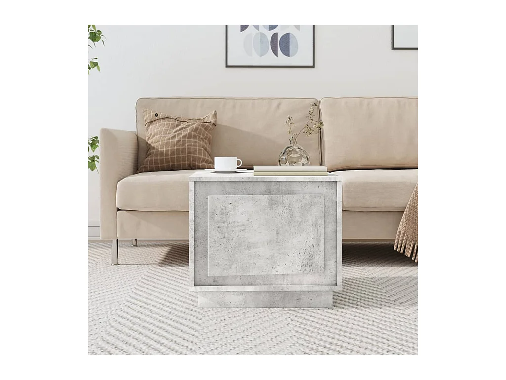 Table basse gris béton 51x50x44 cm bois d'ingénierie OFR72664 BonneVie Meuble