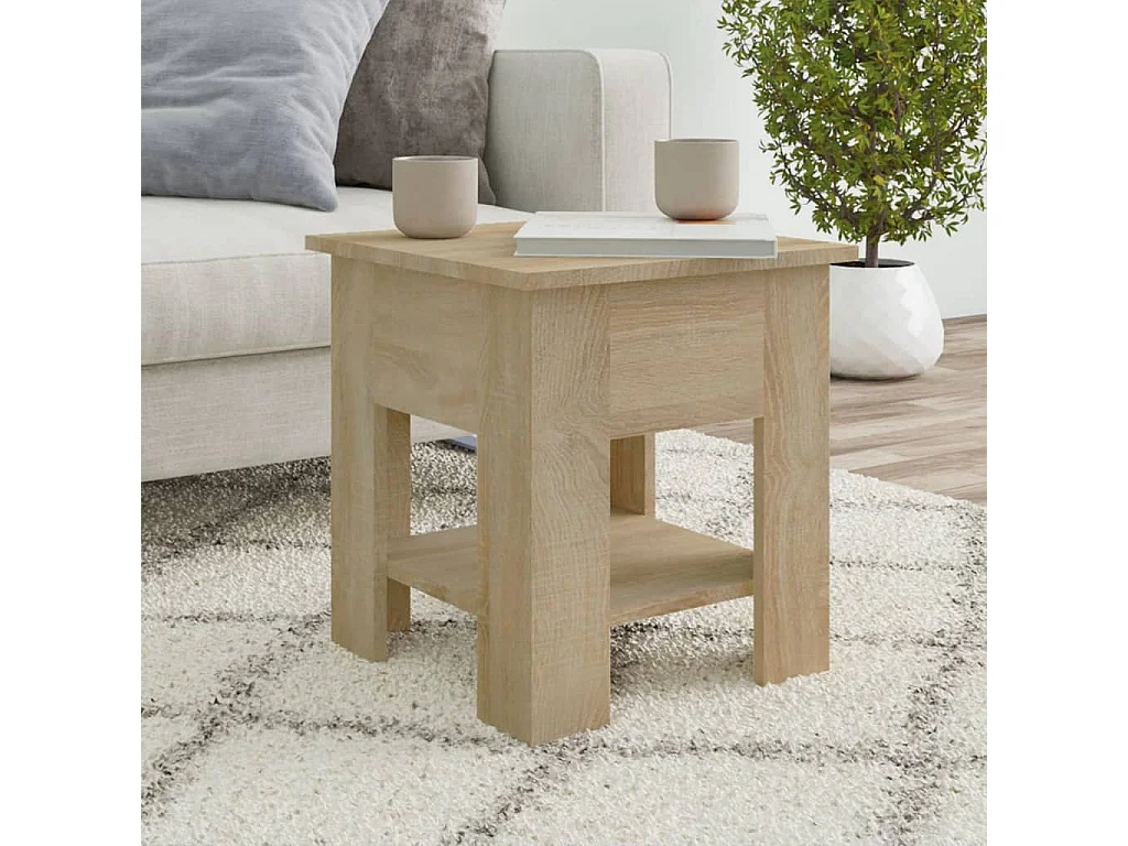 Table basse Chêne sonoma 40x40x42 cm Bois d'ingénierie OFR28742 BonneVie Meuble