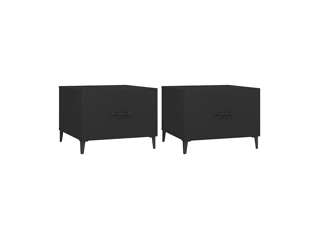 Mesa de centro con patas de metal 2 unidades negro 50x50x40 cm ES84648