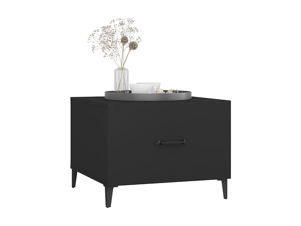 Mesa de centro con patas de metal 2 unidades negro 50x50x40 cm ES84648