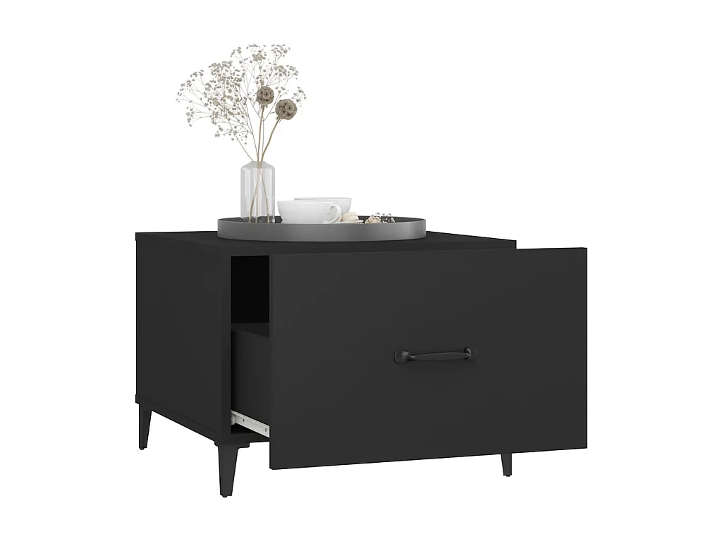 Mesa de centro con patas de metal 2 unidades negro 50x50x40 cm ES84648