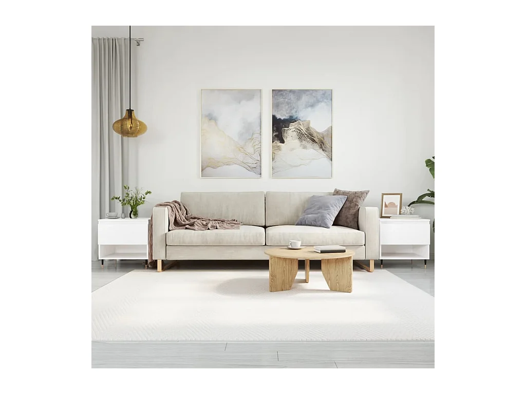 Tables basses 2 pcs blanc 50x46x50 cm bois d'ingénierie OFR16493 BonneVie Meuble
