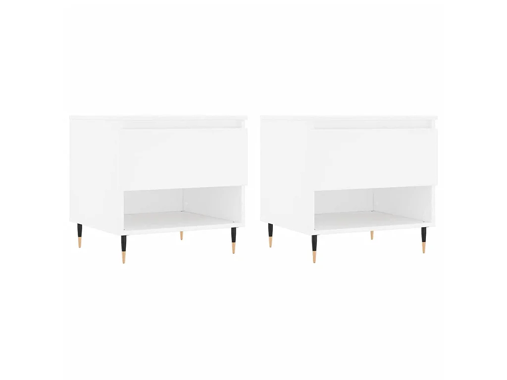 Mesas de centro 2 pcs 50x46x50 cm derivados de madeira branco PT331466