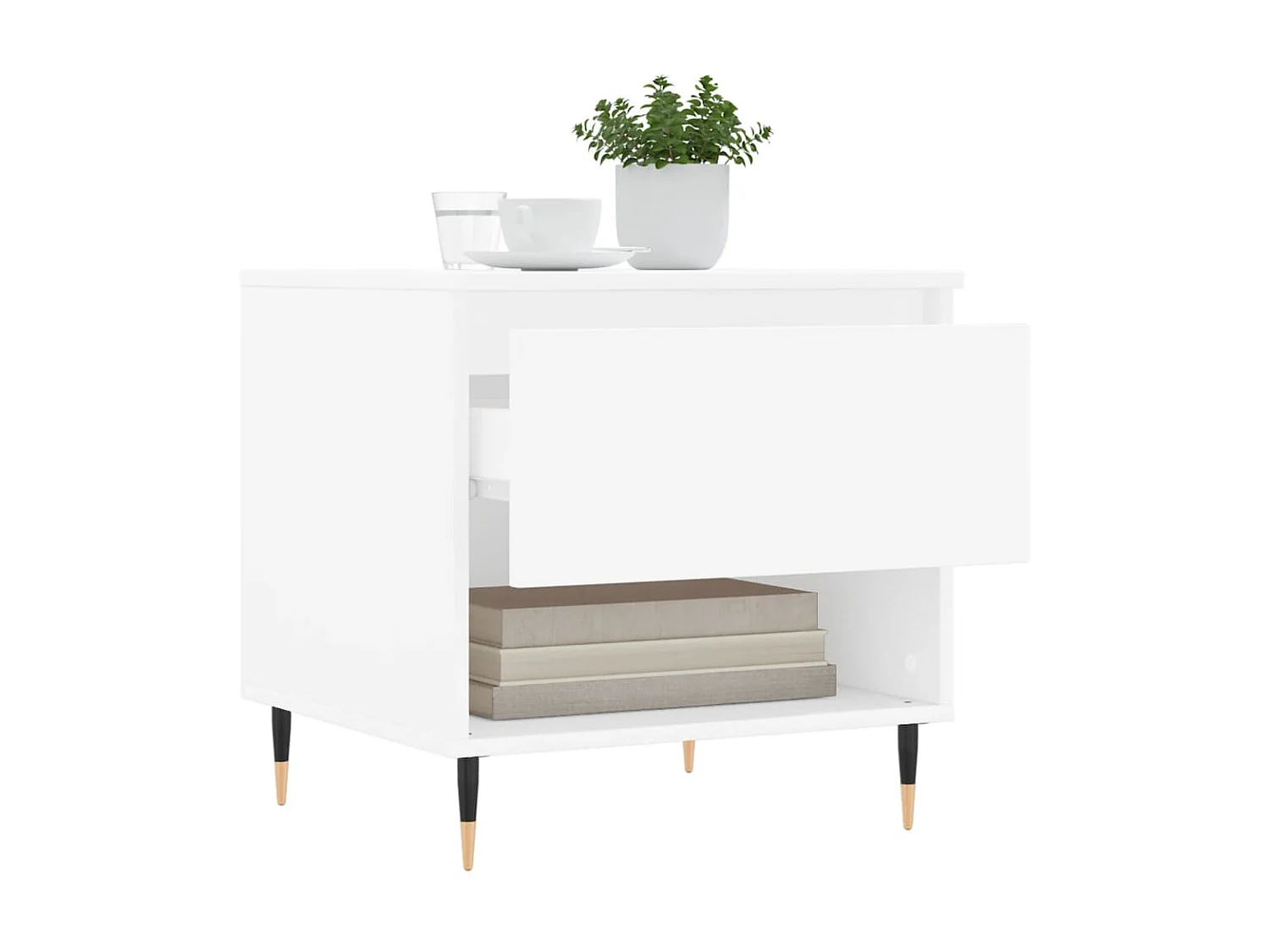 Mesas de centro 2 pcs 50x46x50 cm derivados de madeira branco PT331466