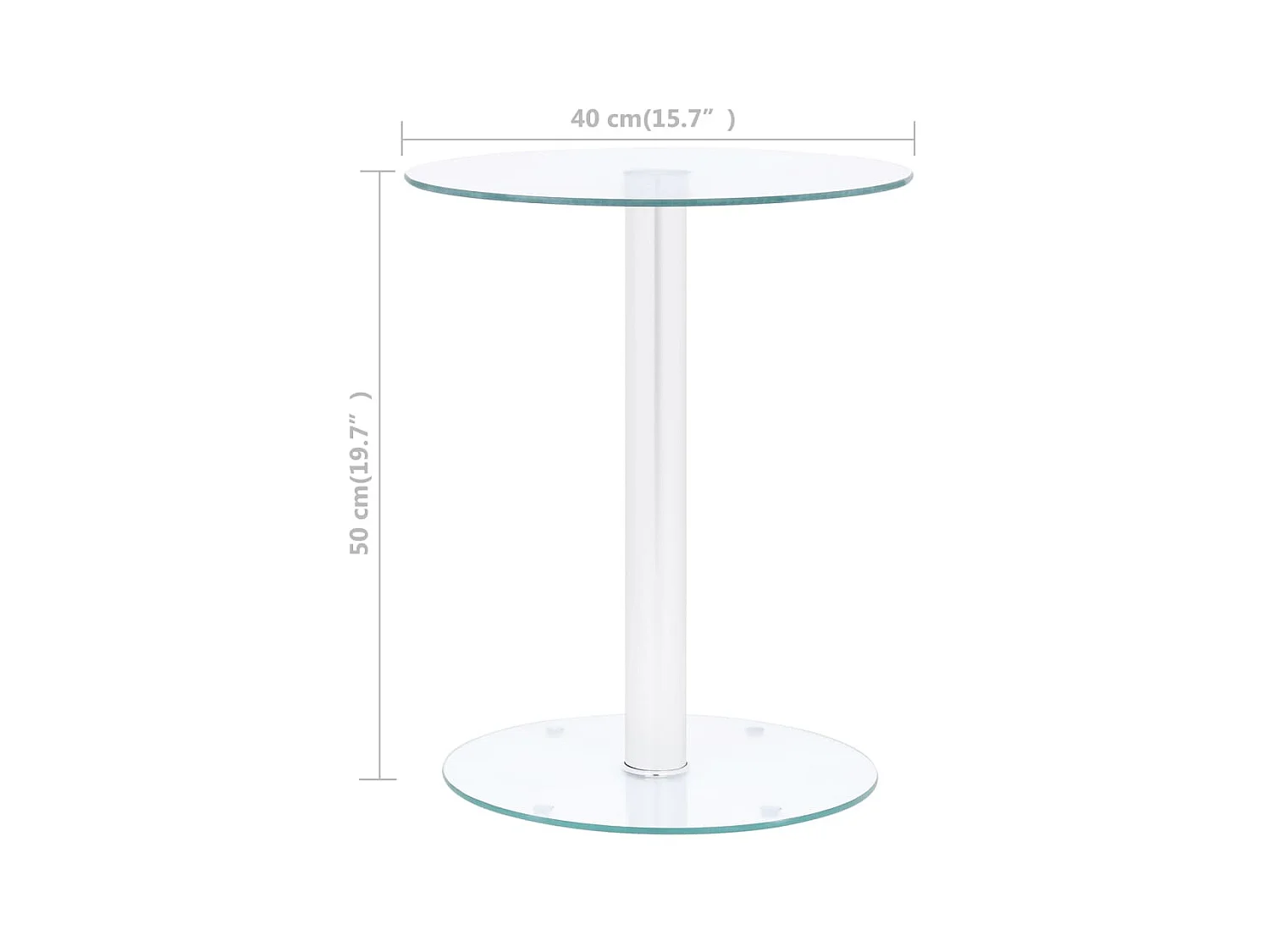 Mesa de centro de vidrio templado transparente 40 cm ES15779