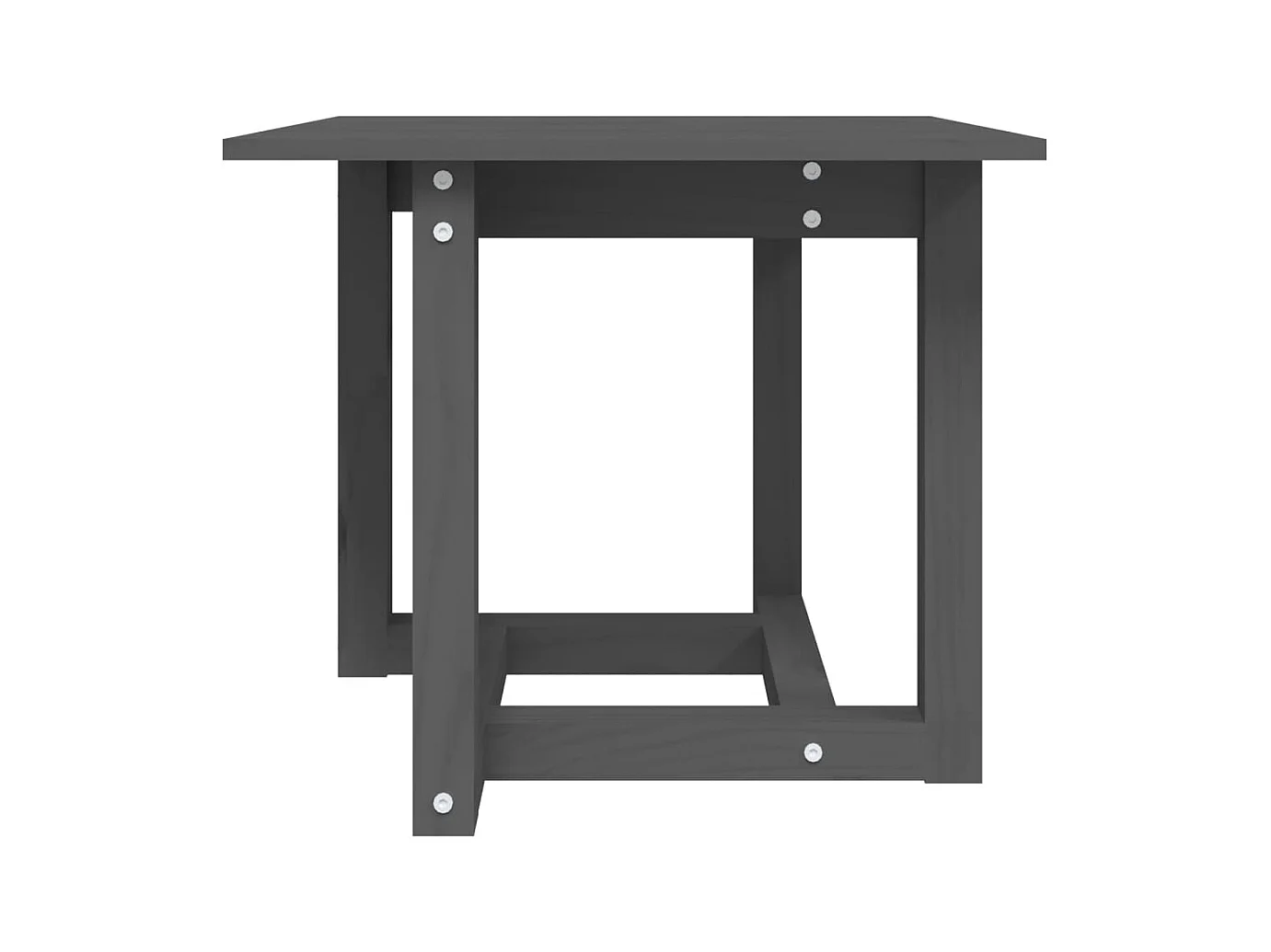 Mesa de centro de madera maciza de pino gris 50x50x45 cm ES68607