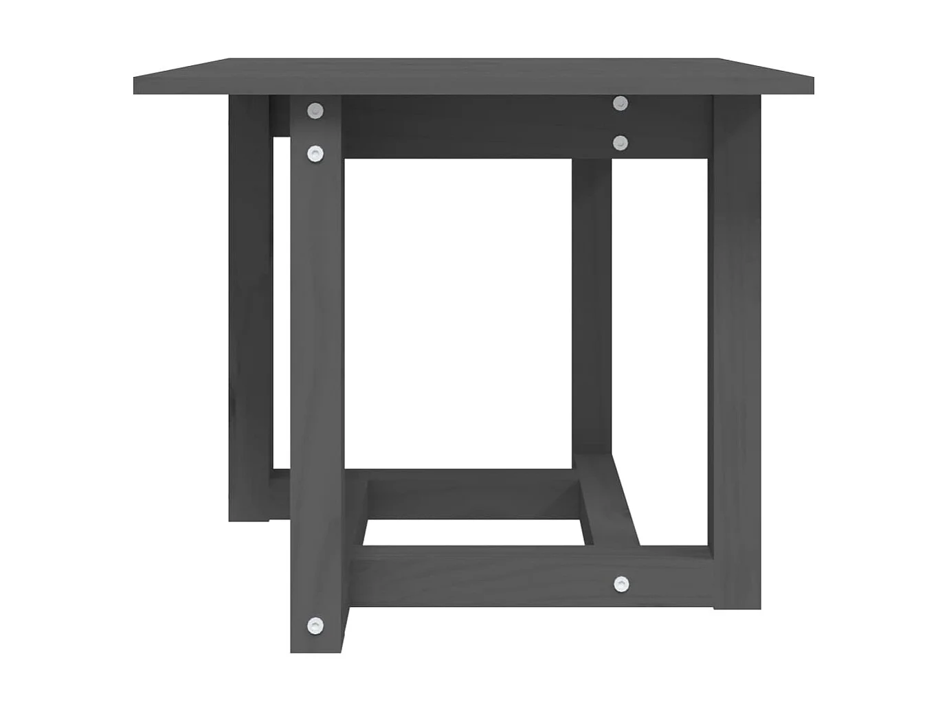 Mesa de centro de madera maciza de pino gris 50x50x45 cm ES68607