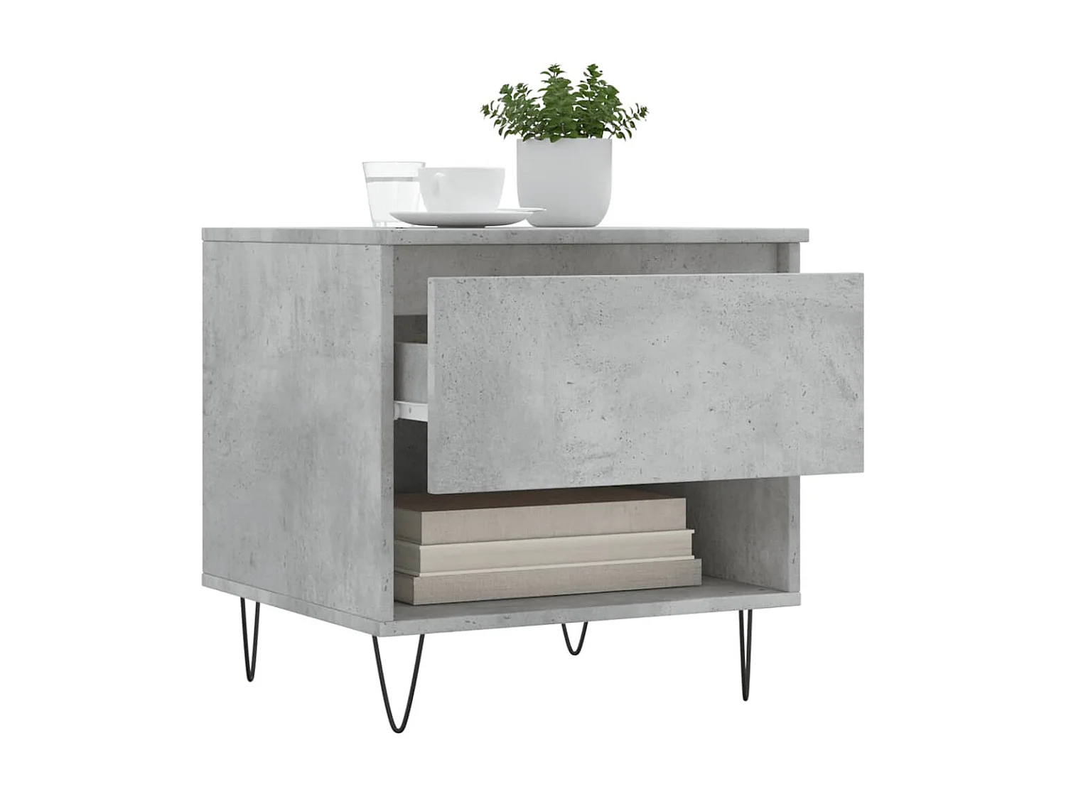 Tables basses 2 pcs gris béton 50x46x50 cm bois d'ingénierie OFR38531 BonneVie Meuble