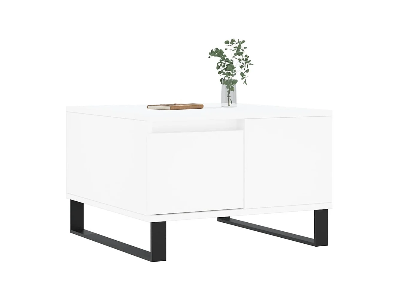 Table basse blanc 55x55x36,5 cm bois d'ingénierie OFR18087 BonneVie Meuble