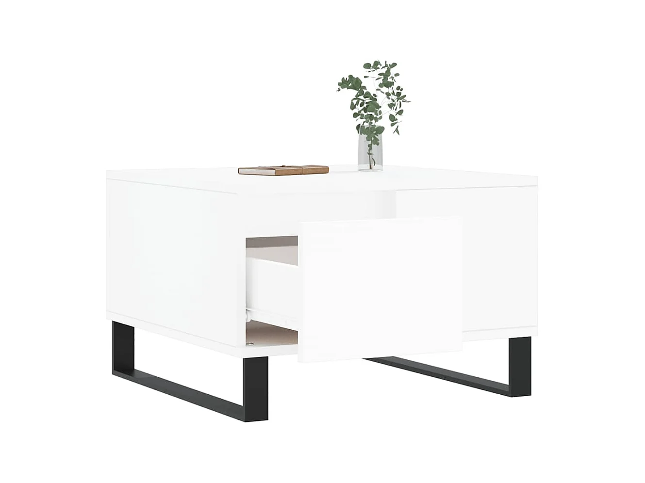 Table basse blanc 55x55x36,5 cm bois d'ingénierie OFR18087 BonneVie Meuble